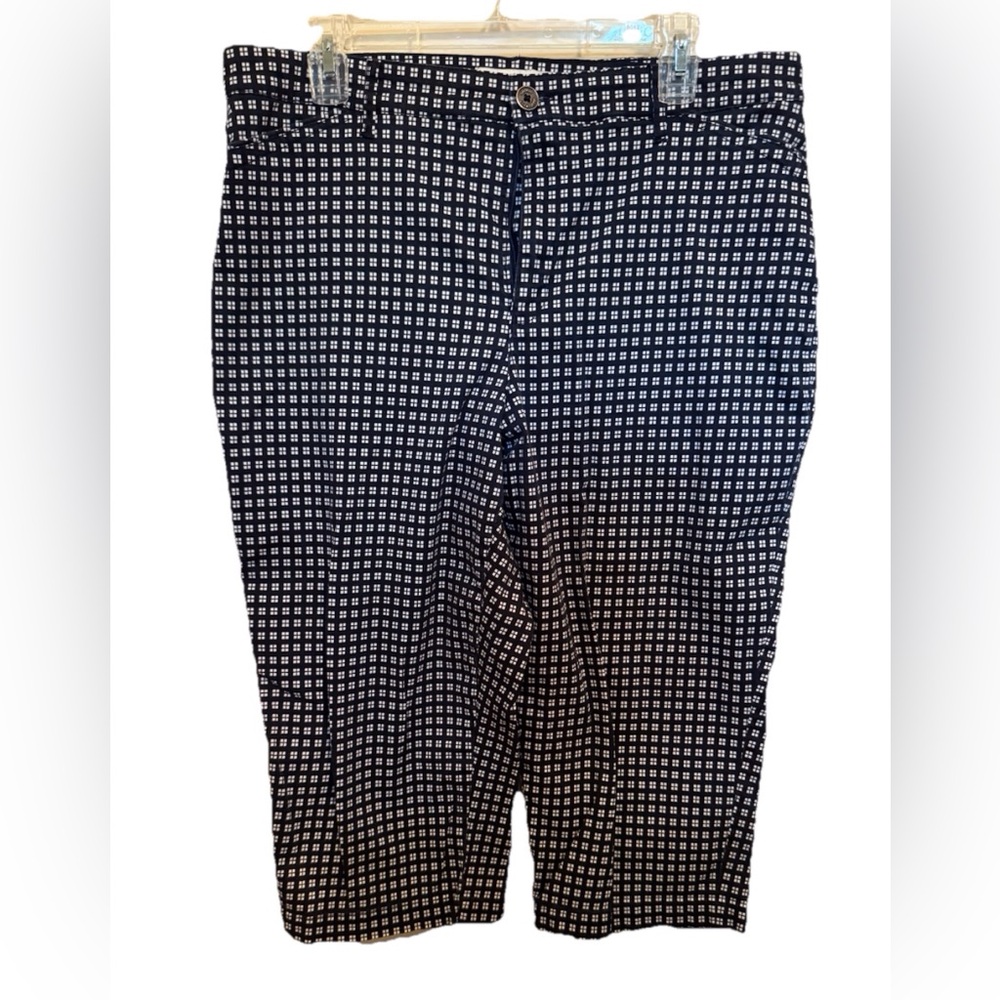 Gloria Vanderbilt Women's Black and White Checkered Capris